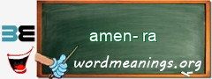 WordMeaning blackboard for amen-ra
